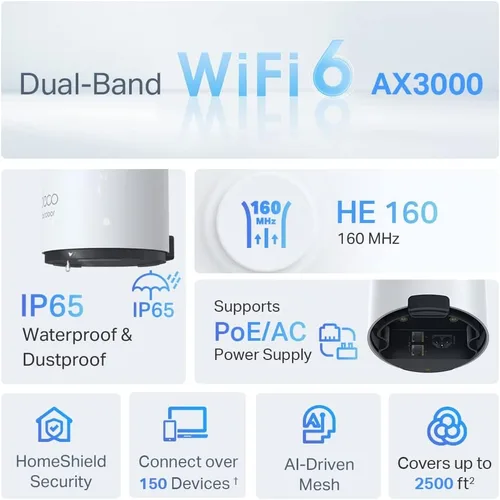 Vista 6 de TP-LINK Deco X50-Outdoor (1 unidad) AX3000 WiFi de malla para exteriores e interiores para todo el hogar