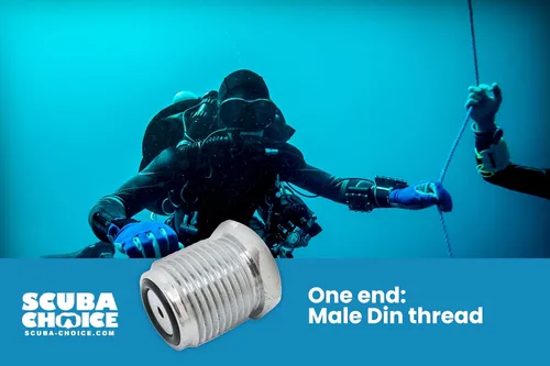 Vista 9 de Scuba Choice Buceo Buceo Hembra 1/4 NPT a Macho Din Adaptador Rosca