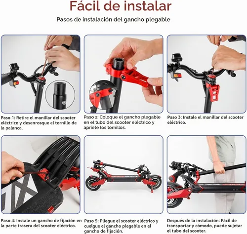 Vista 4 de Gancho plegable Scooer Parte de aleación de aluminio Gancho Set Scooter Accesorios para Zero 10X 8X Speedual Scooter eléctrico