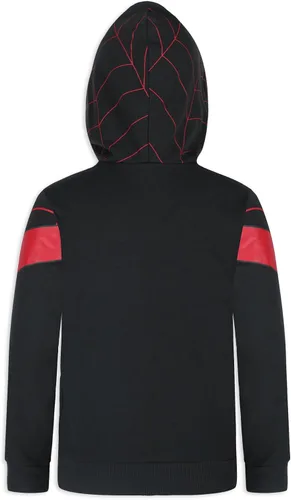 Vista 5 de Marvel Miles Morales Spider-Man - Sudadera con capucha y cremallera para niños pequeños y grandes - NegroRojo