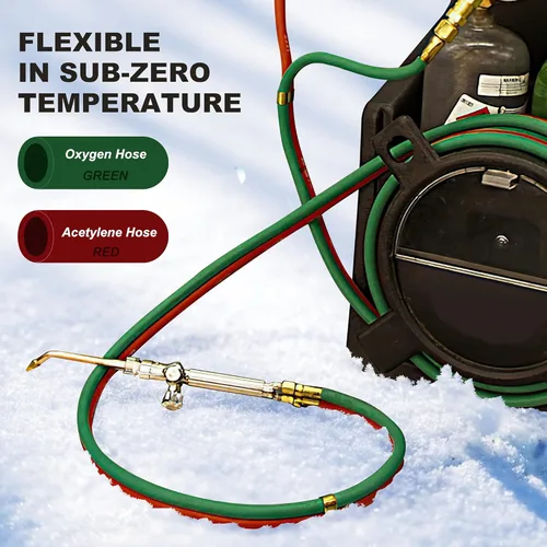 Vista 2 de Hromee Oxygen Acetylene Hose 1/4-Inch × 25 Feet with 9/16”-18 B fittings Welding Cutting Torch Twin Hose