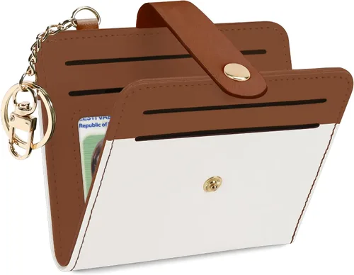Vista 10 de Airkit Billeteras pequeñas para mujer, con bloqueo RFID, de cuero, con ventana de identificación, carteras para tarjetas para mujer, con monedero
