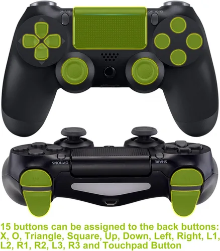 Vista 5 de eXtremeRate Dawn - Kit de descarga programable para controlador de PS4 con chip Mod y carcasa trasera rediseñada y 4 botones traseros, compatible