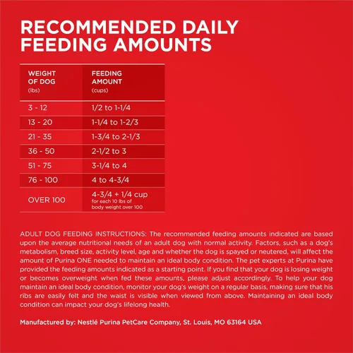 Vista 6 de Purina ONE Comida seca para perros con fórmula de cordero y arroz, bolsa de 16.5 libras