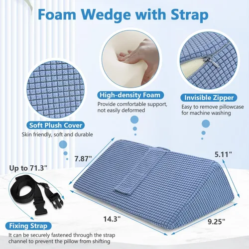 Vista 3 de KAAMOS Soporte lateral para cojín de cuña para silla de ruedas, soporte lateral de soporte de cuña de posicionamiento de silla de ruedas, acolchado