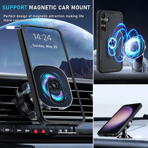 Vista 8 de Compatible con Samsung Galaxy S24/S25 Funda con Protector de Pantalla de Vidrio Templado, Resistente a Prueba de Golpes de Servicio Pesado Funda