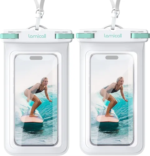 Lamicall Paquete de 2 bolsas de teléfono celular verde y blanco, para madre y mamá, regalo de cumpleaños para padre, adolescentes, niñas, niños,