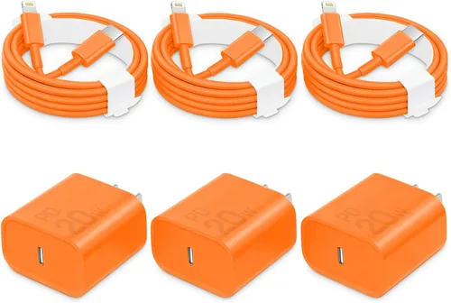 Vista 12 de CXX 20W Fast Charger for iPhone 14/13/12 [3-Pack, MFi Certified] Light Pink