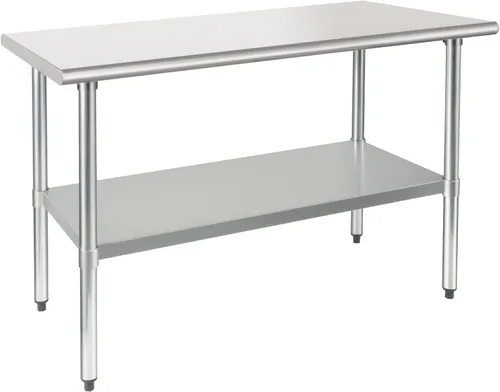 Vista 12 de HARDURA Mesa de trabajo de acero inoxidable comercial de 18 x 48 pulgadas, mesa de preparación de cocina y banco de trabajo comercial resistente