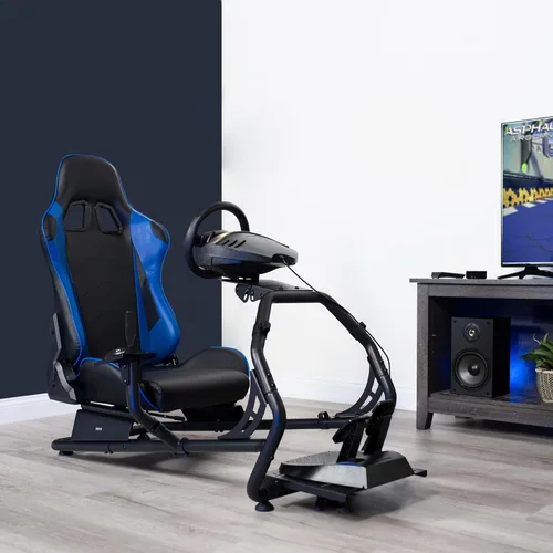 Vista 4 de VIVO Racing Simulator Cockpit with Wheel Stand, Gear Mount, Chair and Frame Only, Fits Logitech, Thrustmaster, Fanatec, Compatible with Xbox One