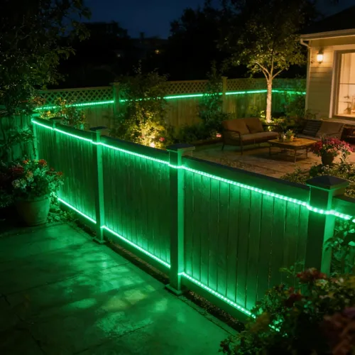 Vista 2 de Cuerda de luces verdes, tira de luces LED de 99 pies para exteriores, impermeable, iluminación decorativa para interiores/exteriores, cubierta