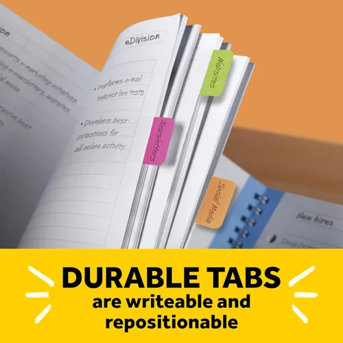 Vista 6 de Post-it Tabs, 2 in, Solid, White, 25 Tabs/On-The-Go Dispenser, 2 Dispensers/Pack (686F-50WH)