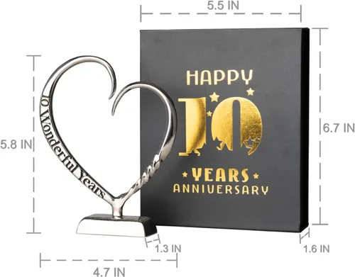 Vista 7 de Regalos de lata de 10 años para él, su décimo aniversario de boda de aluminio Regalo de décimo aniversario