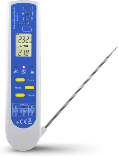 Termómetro digital para cocinar carne de lectura instantánea infrarroja digital con sonda para cocina, parrilla exterior, ahumador de barbacoa,