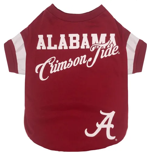 NCAA Alabama Crimson Tide - Camiseta para perros y gatos, talla S. Camiseta de fútbol y baloncesto para fanáticos del equipo universitario de la