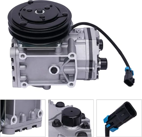 Vista 4 de Compresor de CA apto para Freightliner 1998-1997, para Kenworth, 2000-1996, para Peterbilt 2000-1996, reemplazo del compresor de aire acondicionado