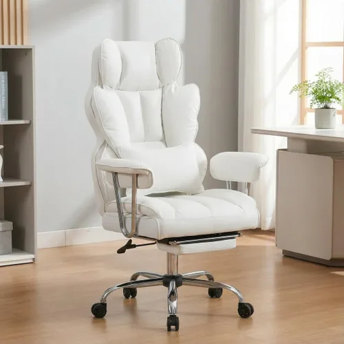Vista 13 de Silla de oficina grande y alta de 400 libras, silla de escritorio ejecutiva resistente con reposapiés, silla ergonómica de piel sintética