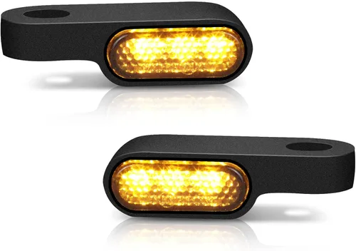 NTHREEAUTO Luces intermitentes LED mini para manillar, luz marcadora delantera para motocicleta, compatible con Honda Shadow Harley Dyna Sportster