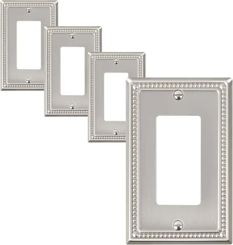 Vista 34 de Paquete de 2 cubiertas de placa de interruptor de luz de doble palanca, cubiertas decorativas de placa de doble interruptor Pearls, placa de pared