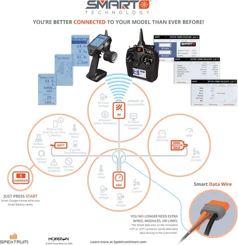 Vista 6 de Spektrum 11.1V 5000mAh 3S 100C Smart Hardcase LiPo Batería: IC3, SPMX50003S100H3