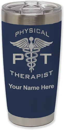 Vista 20 de LaserGram PT Physical Therapeut, vaso aislado al vacío de 20 onzas, grabado personalizado incluido (negro)