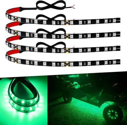 Vista 16 de Tiras de luz LED para coche de 12" Tiras de luz LED ámbar conectables para coches, motocicletas, carritos de golf, barcos, marina, impermeables