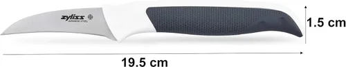 Vista 2 de Zyliss Cuchillo de pelar cómodo, 2.6 in/2.5 pulgadas, acero inoxidable japonés, negro/blanco, apto para lavavajillas