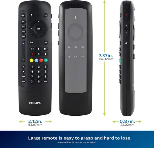 Vista 6 de Philips SRP2024A/27 Control remoto universal con soporte deslizante para control remoto Fire TV y Fire Stick, control remoto de reemplazo compatible