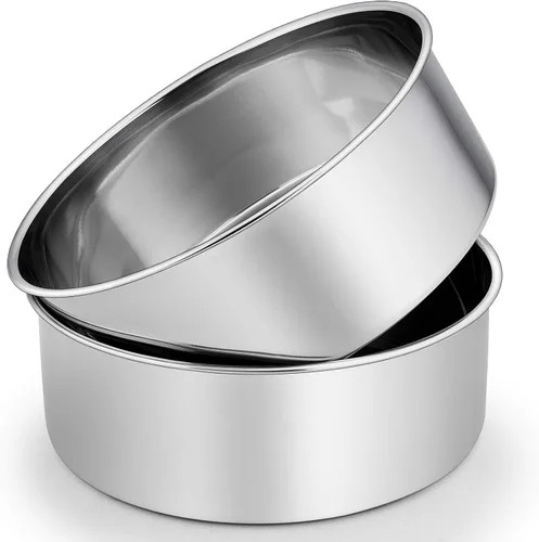 Vista 10 de P&P CHEF - Juego de moldes redondos para tartas de 6 pulgadas, moldes de acero inoxidable para hornear de capa para tartas de cumpleaños y boda,