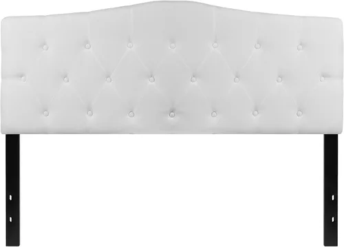 Vista 34 de BizChair Cabecero tapizado capitoné tamaño individual en tela blanca