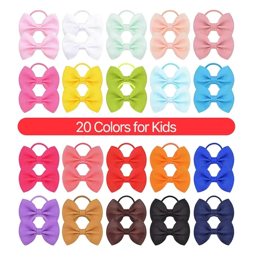 Vista 6 de Choicbaby 40 ligas para el pelo de bebé de 2 pulgadas, pequeñas gomas elásticas para coleta, accesorios para el cabello para bebés, niñas recién