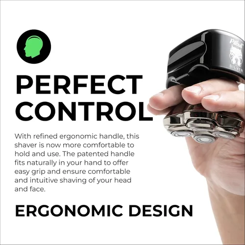 Vista 3 de Skull Shaver - Afeitadora de cabeza y cara Pitbull Silver PRO SX5
