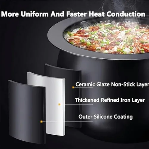 Vista 5 de Máquina de cocción automática, procesador de alimentos comercial con cuchara de sopa, máquina multifuncional para cocinar salteando para cocinas