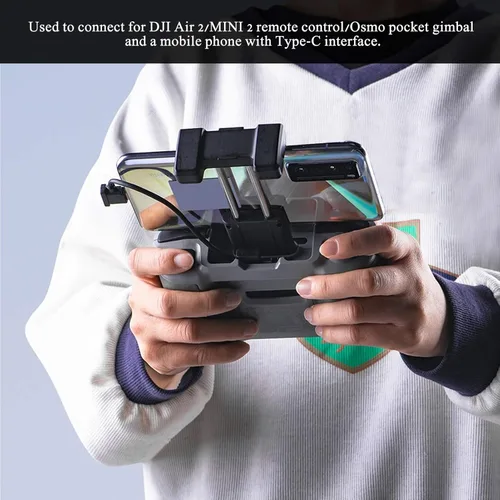 Vista 4 de Cable de control remoto, cable de datos de controlador remoto de 5.9 in tipo C a tipo C para Air 2 / Mini 2 Drone