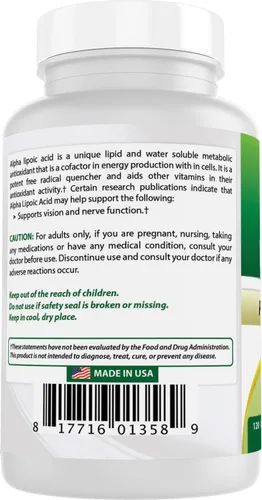 Vista 6 de Best Naturals Ácido alfa lipoico 300 mg 120 Cápsulas