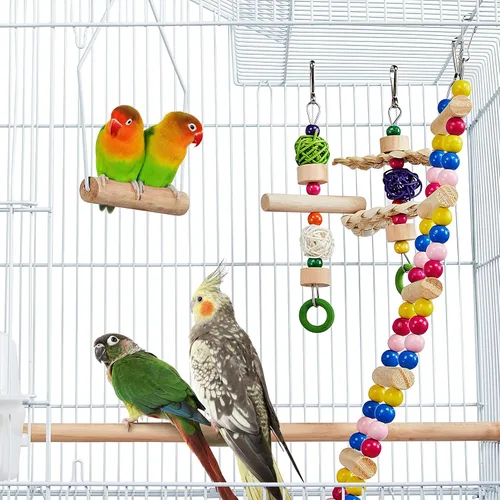 Vista 16 de Yaheetech Jaula de 39 pulgadas para pájaros de techo grande para loros pequeños, cacatúas, periquitos del sol, conure de mejillas verdes