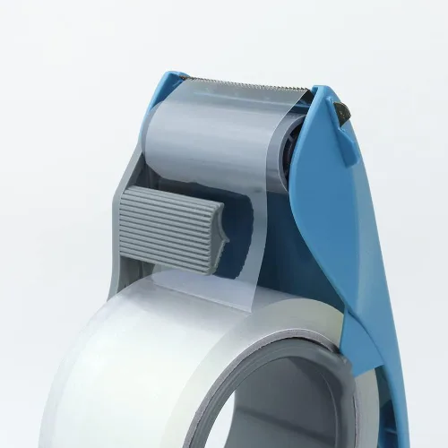 Vista 2 de ABEL Duet - Dispensador y divisor de cinta de embalaje 2 en 1, azul, pistola de cinta ergonómica de 2 pulgadas de ancho, divisor de cinta