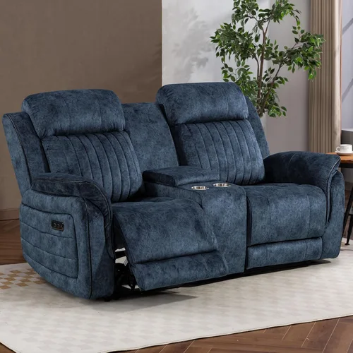 Vista 13 de Sofá Reclinable Eléctrico de Gravedad Cero – Sofá Reclinable Eléctrico con Mesa Desplegable y Carga Inalámbrica, Sofá Reclinable Doble de 3 Plazas