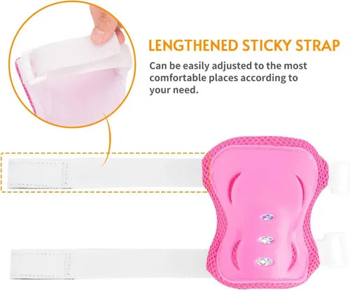 Vista 4 de Rodilleras para niñosjóvenes, coderas, muñequeras, equipo de protección, para patines infantiles, bicicleta de ciclismo, patinaje, patinaje