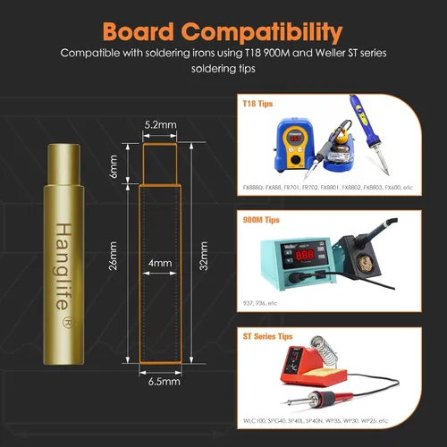 Vista 3 de Puntas de inserción termofijas para insertos roscados M2 M2.5 M3 M4 M5 M6 M8, puntas de soldadura compatibles con hierros Weller SP40NUS/Hakko