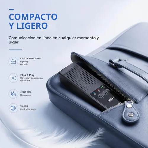Vista 7 de Altavoz USB 3 en 1 para computadora con micrófono, altavoz de conferencia de escritorio para computadora portátil con micrófono para oficina en casa