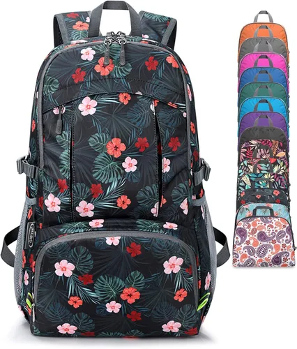 Vista 10 de G4Free Mochila de senderismo plegable ligera 40L, mochila de viaje impermeable