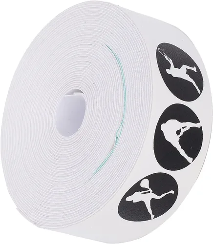 Cinta de raqueta, cinta antiarañazos para raquetas de tenis, etiqueta protectora de PU (blanco)