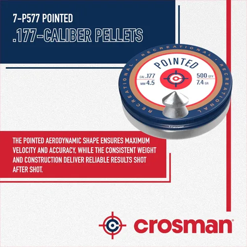 Vista 2 de Crosman 7-P577 Perdigones Puntiagudos Calibre .177, Plomo (500 Unidades)