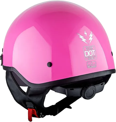Vista 7 de 1Storm Casco de media cara para motocicleta, ciclomotores, scooter, piloto con visera ahumada interior retráctil