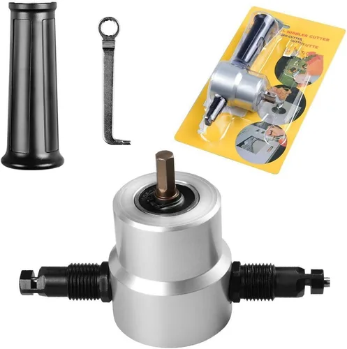 Vista 3 de XMHF Herramienta de corte multipropósito para taladro de hoja de metal de doble cabezal, herramienta de corte, accesorio de taladro eléctrico