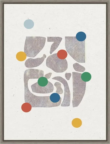 Vista 12 de Amanti Art Framed Canvas Wall Art 24x18 Retro Dots and Paper by THE MIUUS STUDIO, Framed Wall Art Canvas, Abstract Artwork, Traditional Decor