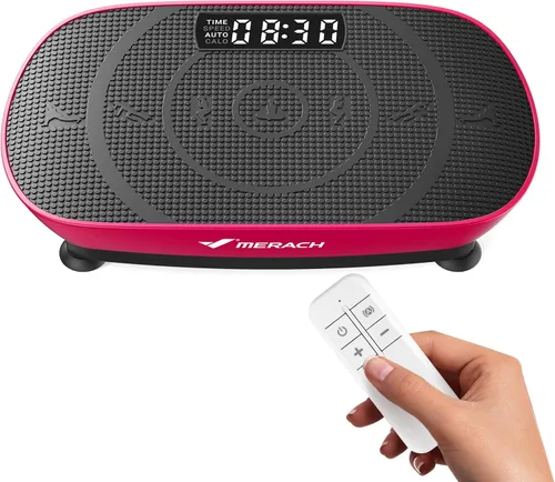 Vista 10 de MERACH - Máquina de ejercicios con placa de vibración, placa de vibración curva para drenaje linfático y pérdida de peso, placa vibratoria
