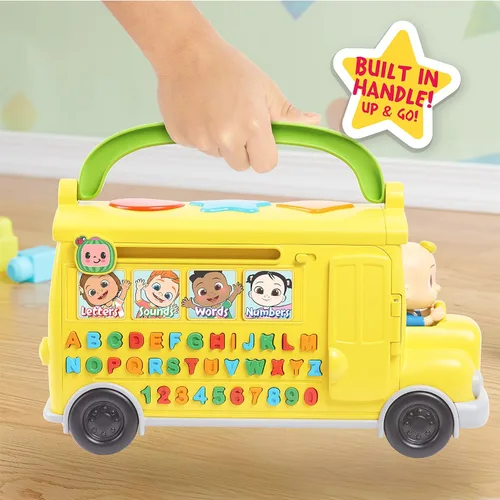 Vista 5 de CoComelon Musical Learning Bus, Number and Letter Recognition, Phonetics, Yellow School Bus Toy Plays ABCs and Wheels on the Bus, by Just Play