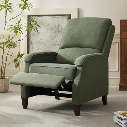 Vista 13 de VKNOW Silla reclinable, sillón reclinable de tela con reposabrazos suave, asiento de cine en casa con respaldo ajustable y soporte lumbar, sofá Beige